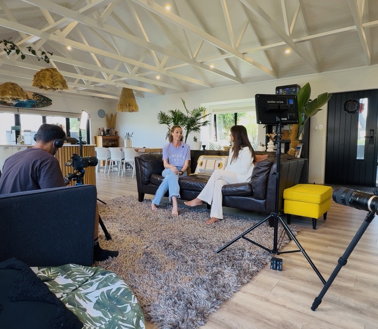 Behind the scenes: filming an interview with a local business owner